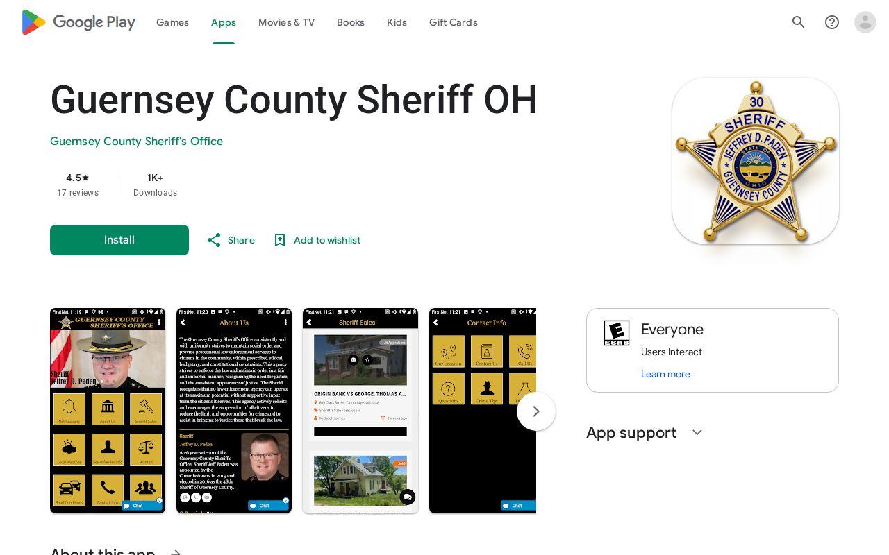 Guernsey County Sheriff app jail information access channel